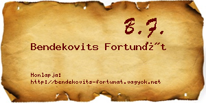 Bendekovits Fortunát névjegykártya